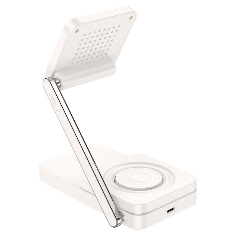 Cargador Dock Inalambrico Premium 3 en 1 Hoco CQ10 Blanco