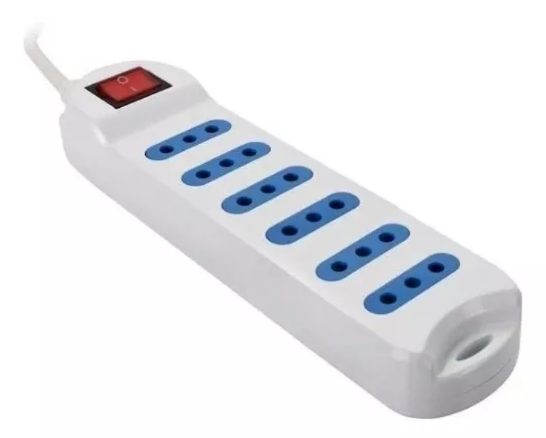 Alargador Electrico 5 Mts 5 Puestos Blanco Con Switch Goforit