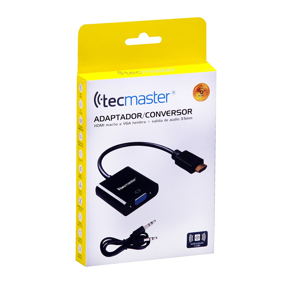 Conversor HDMI a VGA Con Salida Audio Tecmaster