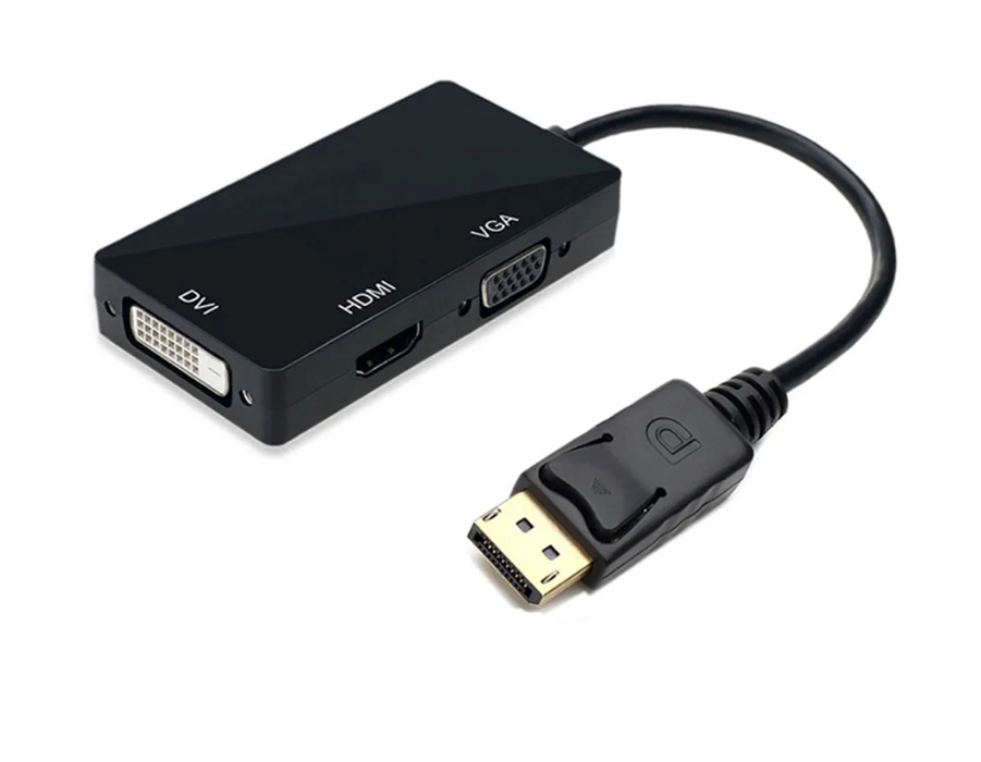 Adaptador Display Port a HDMI VGA DVI Goforit Negro