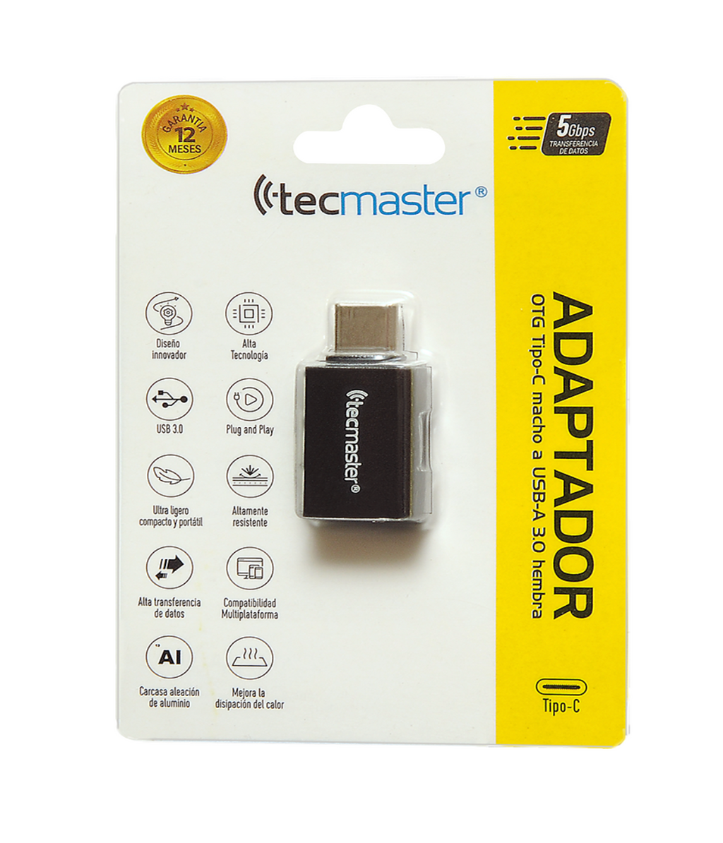 Adaptador OTG USB-C a USB Para Notebook Macbook Tecmaster