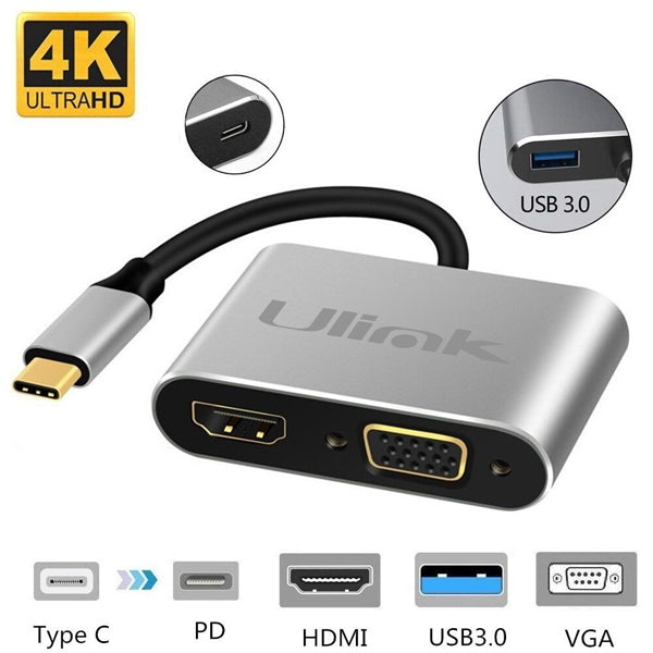 Adaptador USB-C a VGA HDMI USB UL-ADC404V ULINK