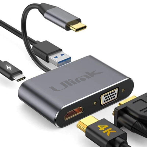 Adaptador USB-C a VGA HDMI USB UL-ADC404V ULINK