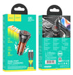 Cargador Auto Carga Rapida 30W 2 Tipo-C Hoco Z12C Cable iPhone