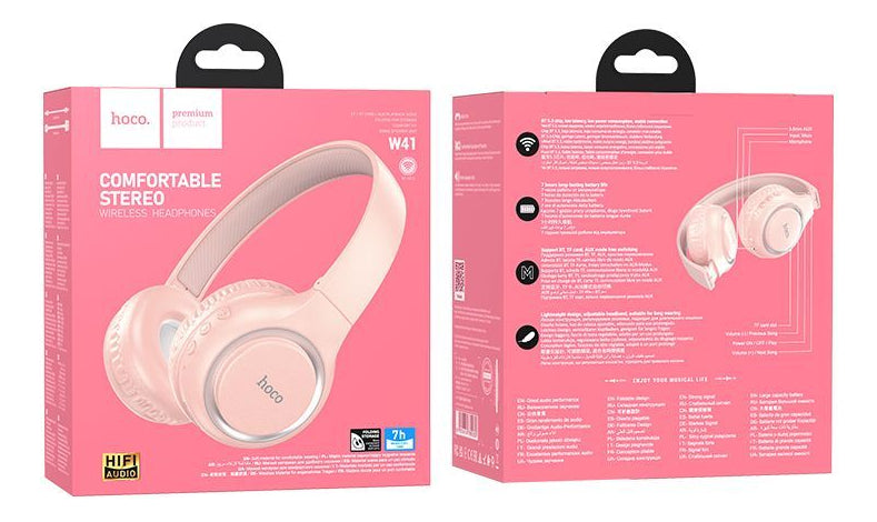 Audifonos Bluetooth Wireless HOCO W41 Rosado Charm