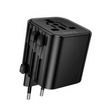 Adaptador de Enchufe Universal para Viaje Hoco AC29 Negro