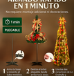 Árbol de Navidad Plegable 1.8 Metros con Decoración y Luces LED