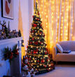 Árbol de Navidad Plegable 1.8 Metros con Decoración y Luces LED