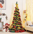 Árbol de Navidad Plegable 1.8 Metros con Decoración y Luces LED