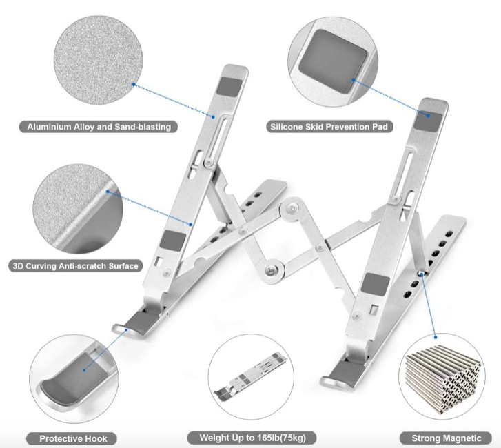 Base Apoyo Aluminio Plegable compatible con Macbook Notebook