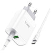 Cargador Carga Rápida Dual PD 20W Cable USB-C Hoco C80A