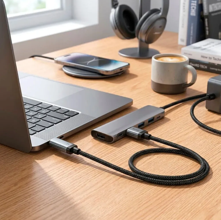 Cable USB-C Hoco U148 100W Notebook Carga Rápida Negro