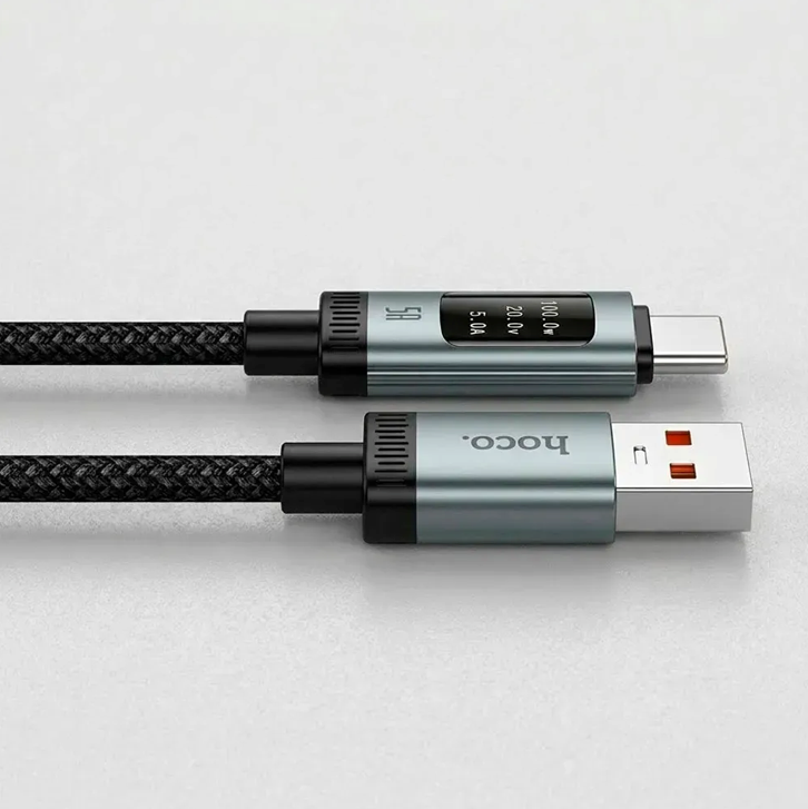 Cable USB-C Hoco U148 100W Notebook Carga Rápida Negro