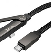 Cable USB-C Hoco U150 60W con Soporte Celular Negro