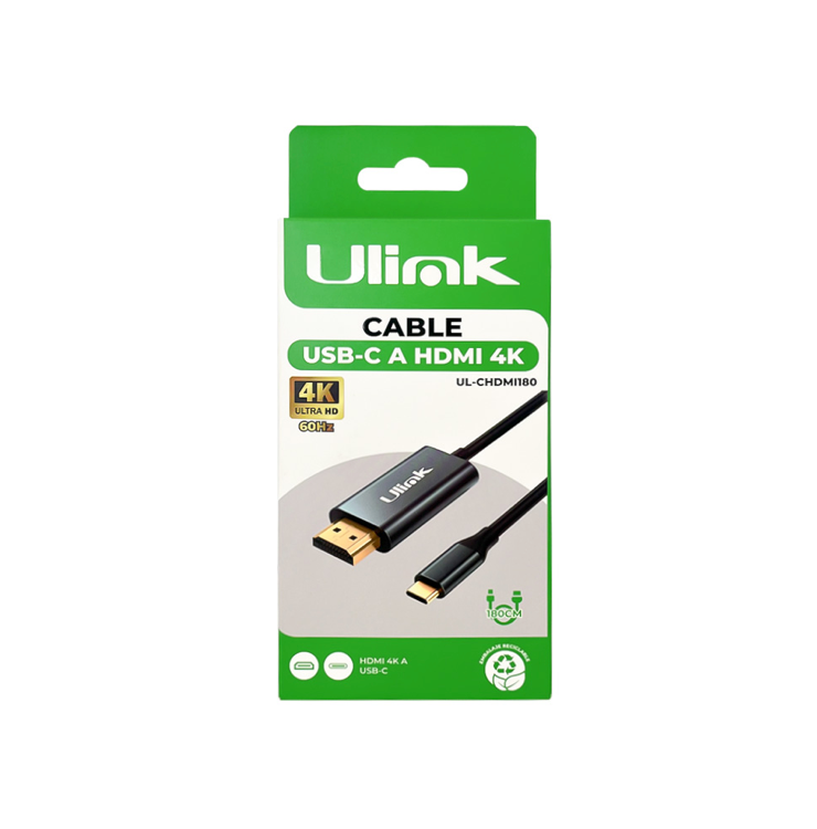Cable USB-C a HDMI 4K 1.8M Ulink UL-CHDMI180