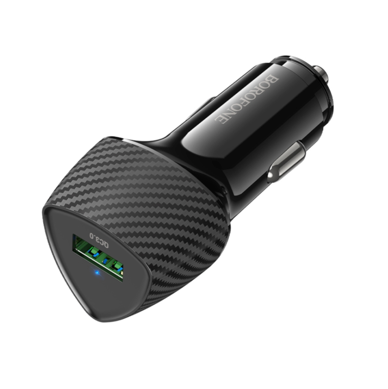 Cargador Auto 18W QC3 Borofone USB Z31 Negro