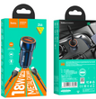 Cargador Auto Con Cable Tipo C Azul QC3 Hoco Z46