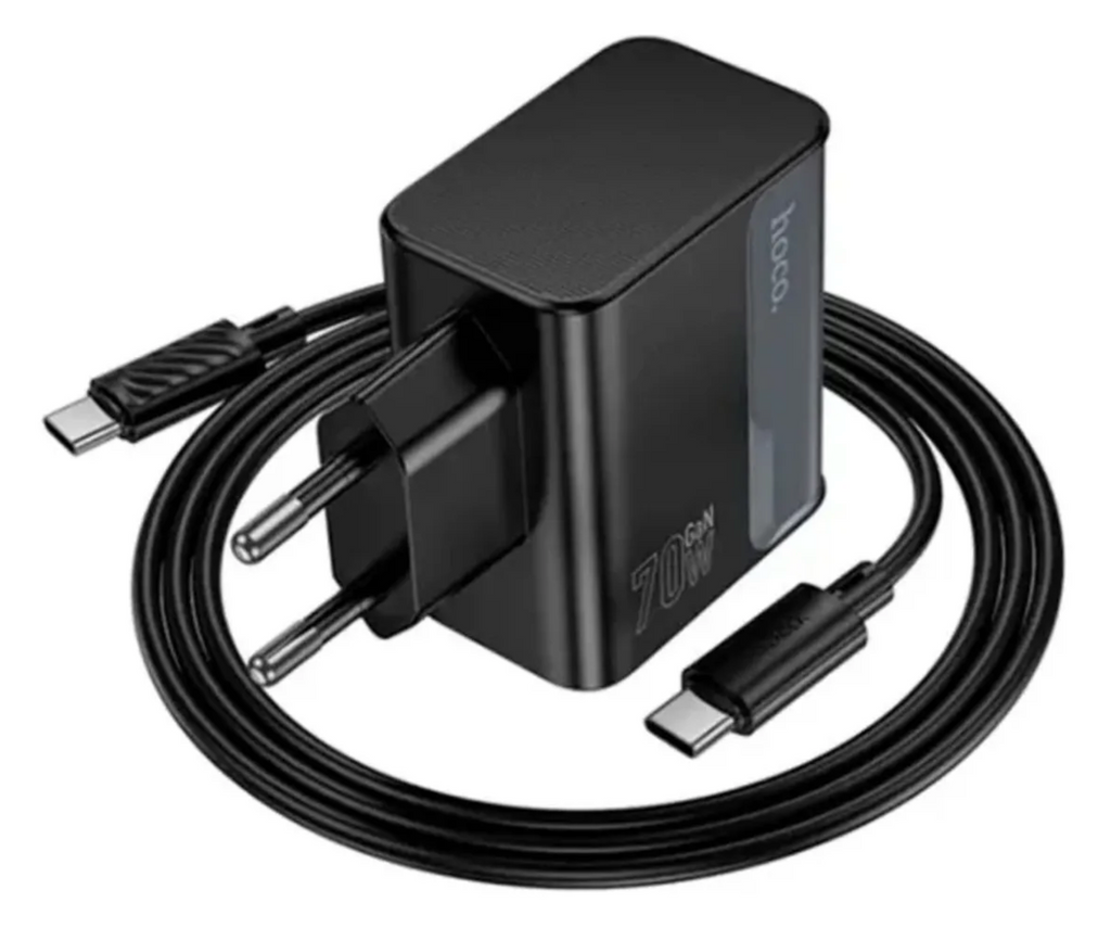 Cargador Hoco CS75A 70W USB-C con Cable Negro