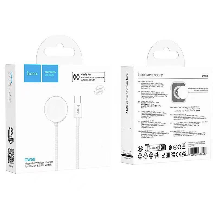 Cargador Inalámbrico Hoco CW59 Para Iwatch y Samsung