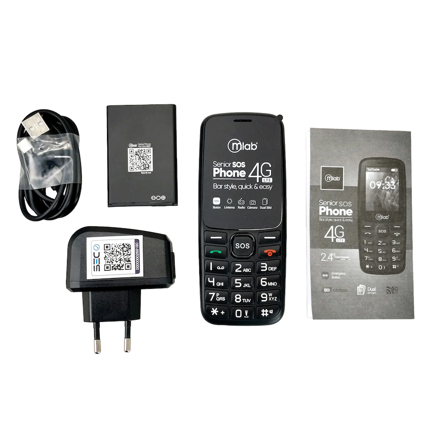 Celular Adulto Mayor Mlab 9387 Dual SIM Negro
