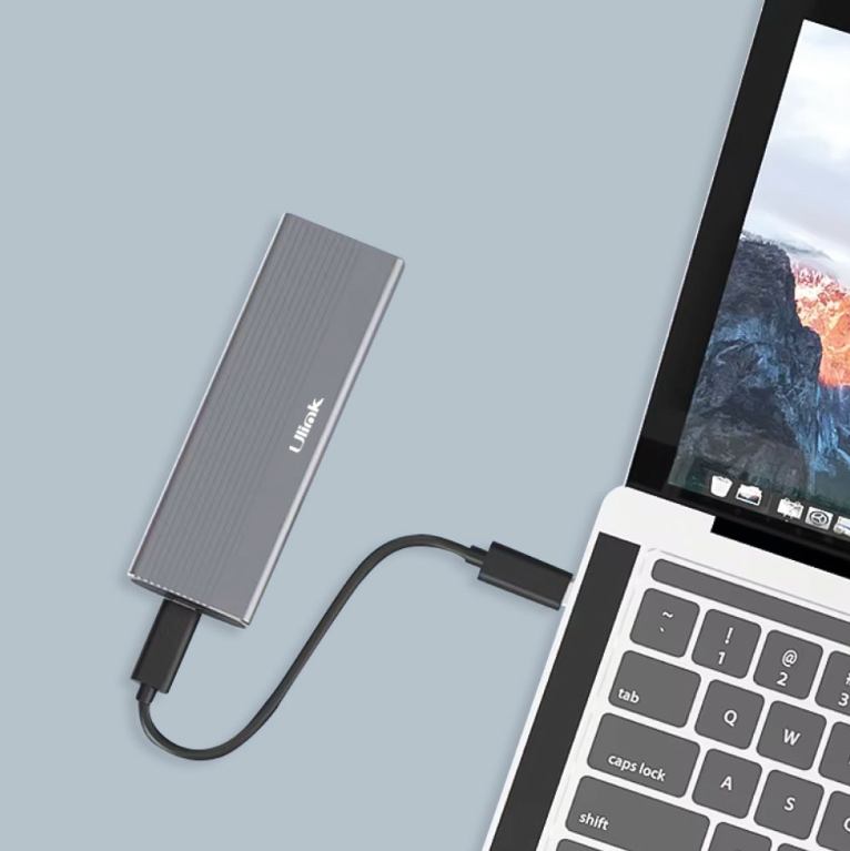 Cofre Externo SSD NVME/SATA Ulink UL-HDDME con USB-C y USB 3.0