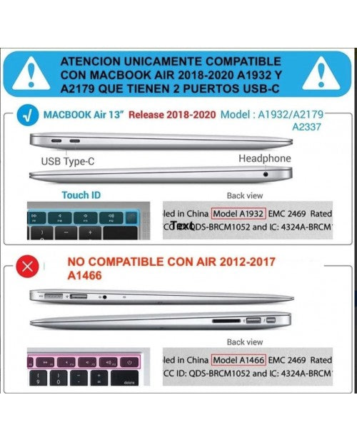 Carcasa Para Macbook Air 13 2018-2021 M1 2337 Clouds