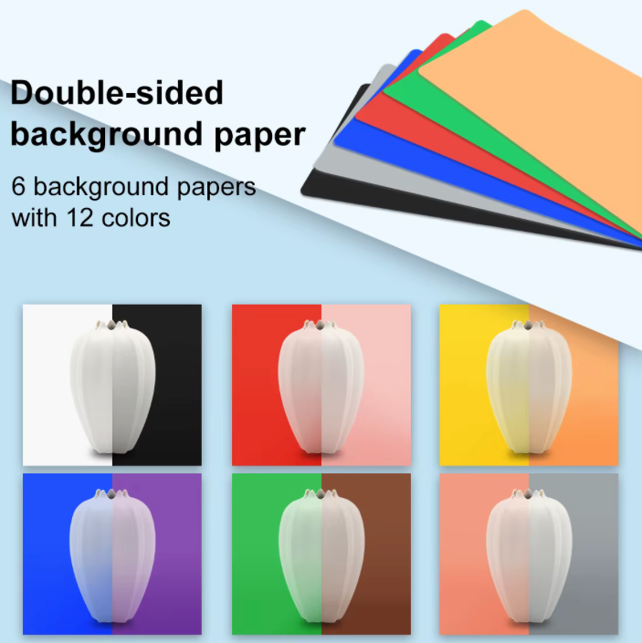 Estudio Fotográfico Pulux Portátil 40cm con Luz LED y 12 Fondos