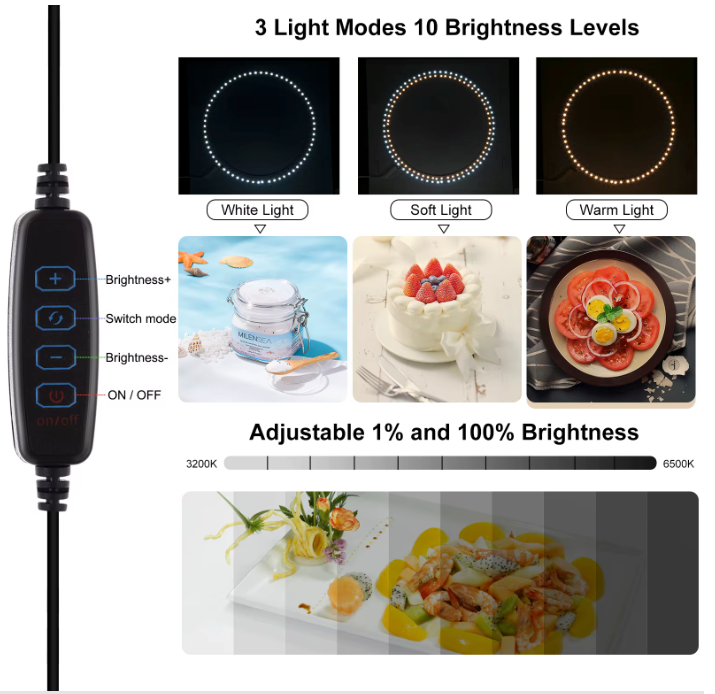 Estudio Fotográfico Pulux Portátil 40cm con Luz LED y 12 Fondos