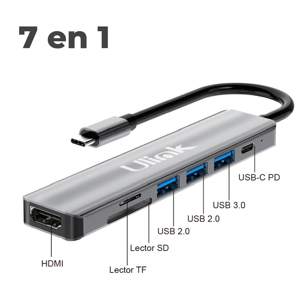 Hub Multipuerto USB-C 7 en 1 Ulink UL-ADC760