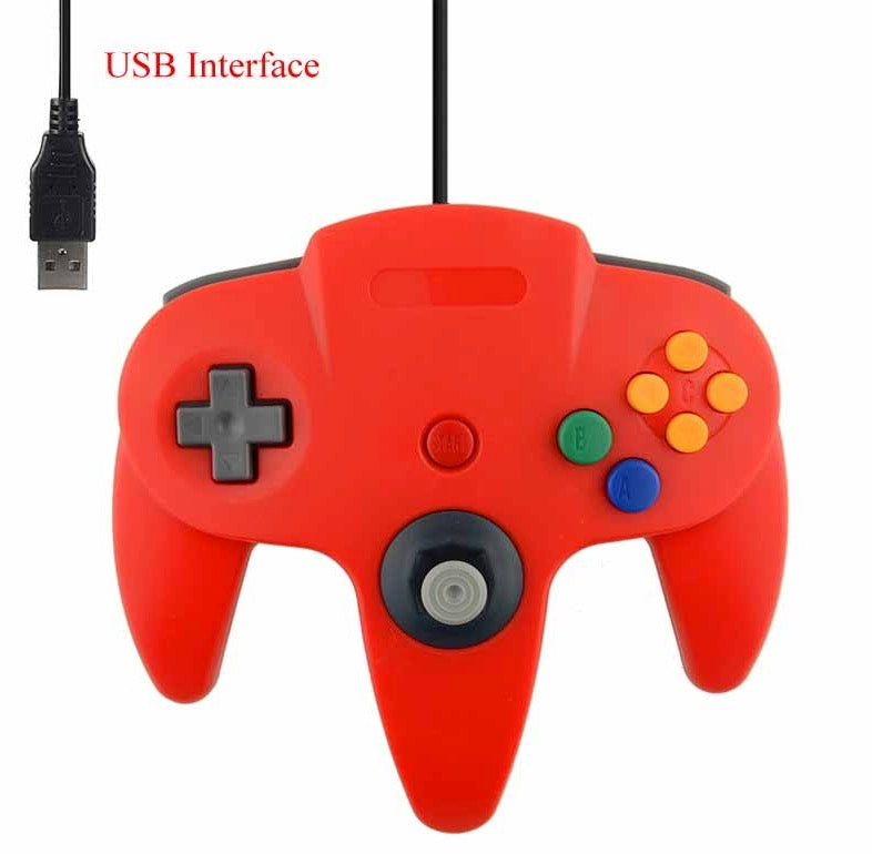 Joystick Usb Pc Diseño Nintendo 64 N64 Rojo