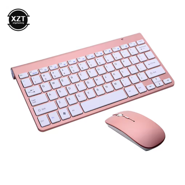 Kit Mouse/Teclado compatible con Mac y Notebook Inalambrico Pink