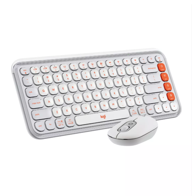 Kit Teclado y Mouse Logitech Pop Icon Español Blanco