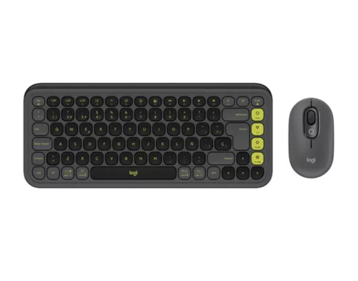 Kit Teclado y Mouse Logitech Pop Icon Español Negro