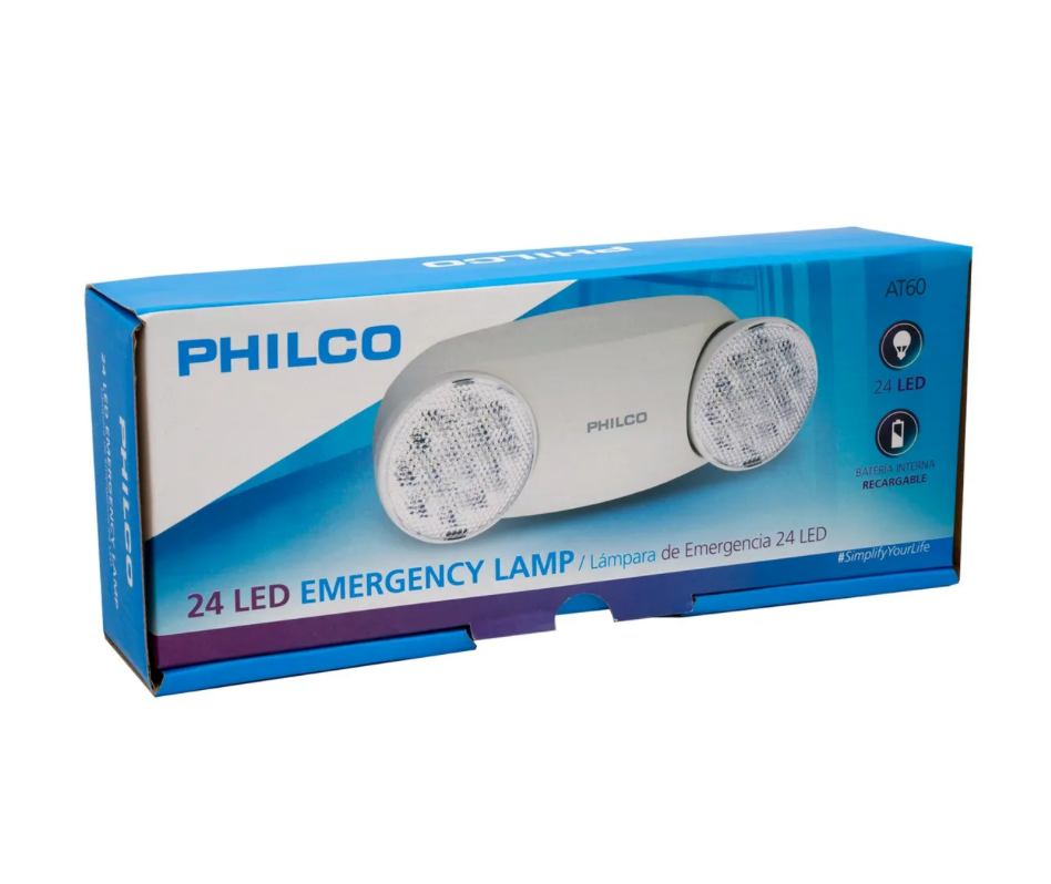 Lámpara de Emergencia Philco AT60 2 Focos Fija