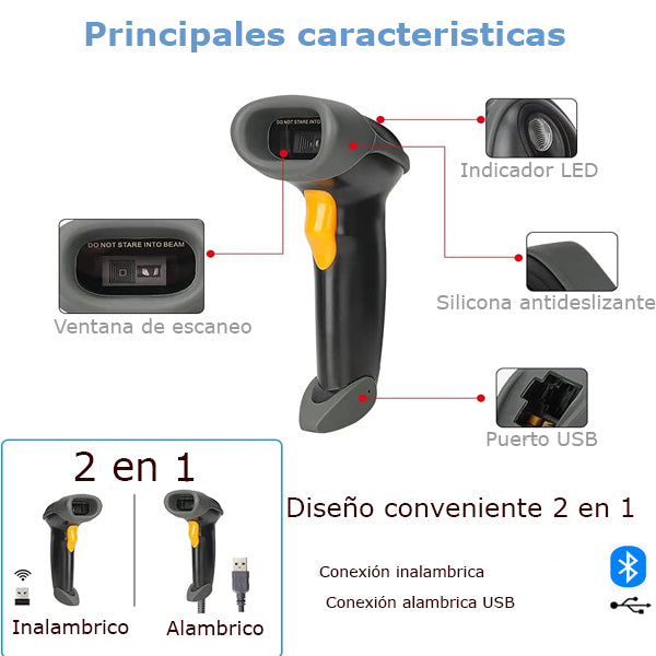 Lector Codigo de Barras 2D QR Bluetooth UT-BSCBT8