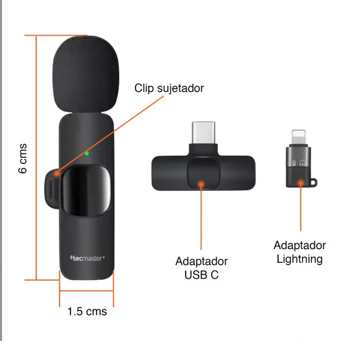 Microfono Inalámbrico Para Android iPhone Tecmaster