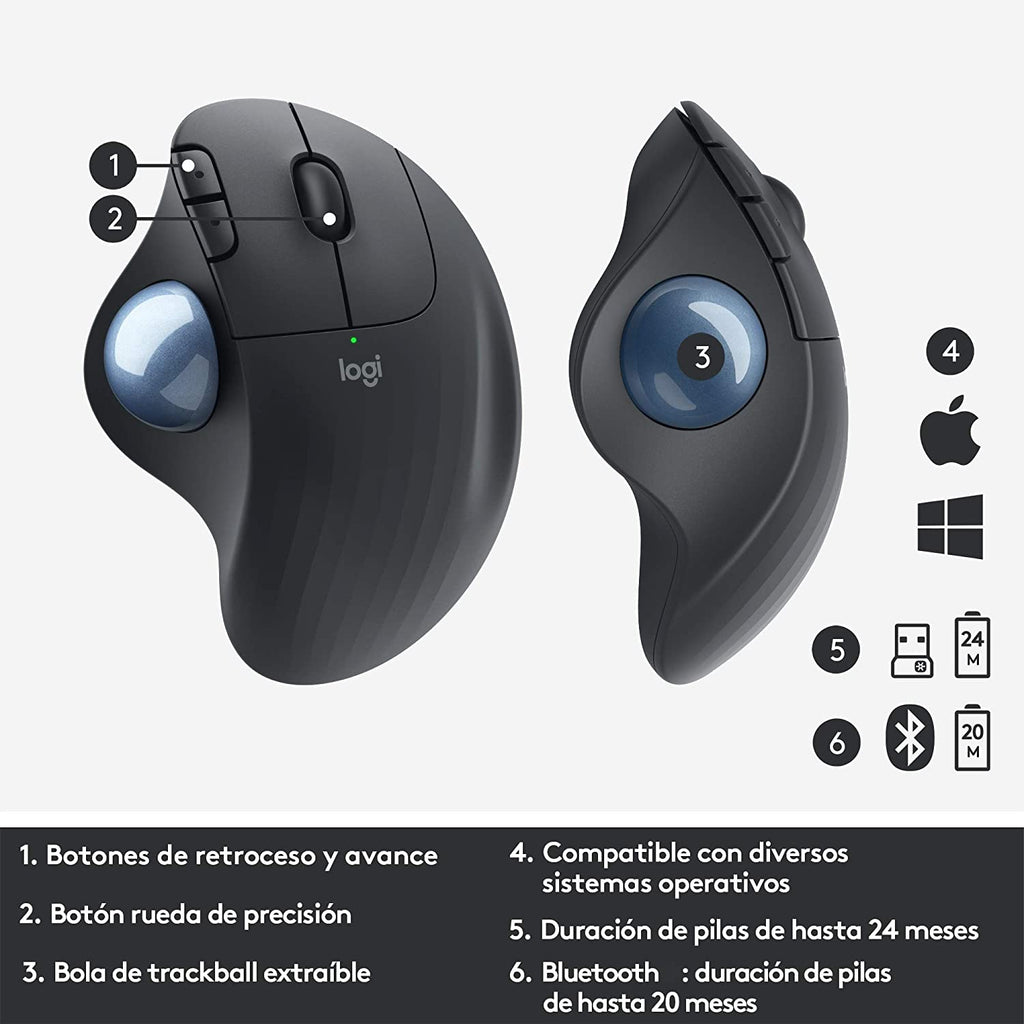 Mouse Ergonometrico TrackBall Ergo M575 Logitech Wireless