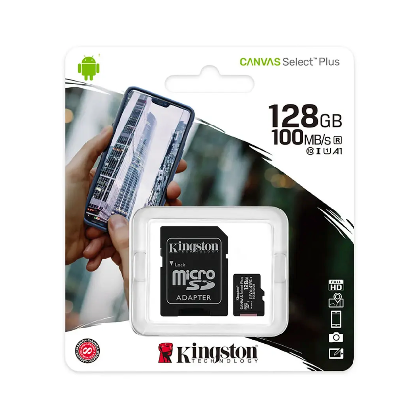 Memoria Micro SD 128GB Kingston Canvas Select Plus 100MB/S