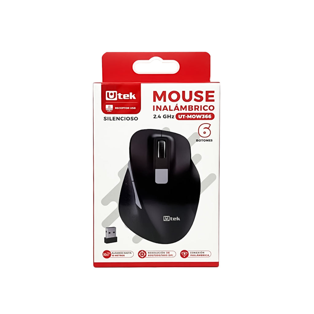 Mouse Inalámbrico 2.4GHz 6 Botones Silencioso Ulink UT-MOW366