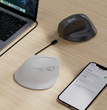 Mouse Inalámbrico Ergonómico 2.4GHz+BT Recargable Blanco