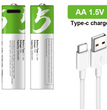 Pack 2 Pilas AA Litio 2600mah Recargables Puerto Usb C
