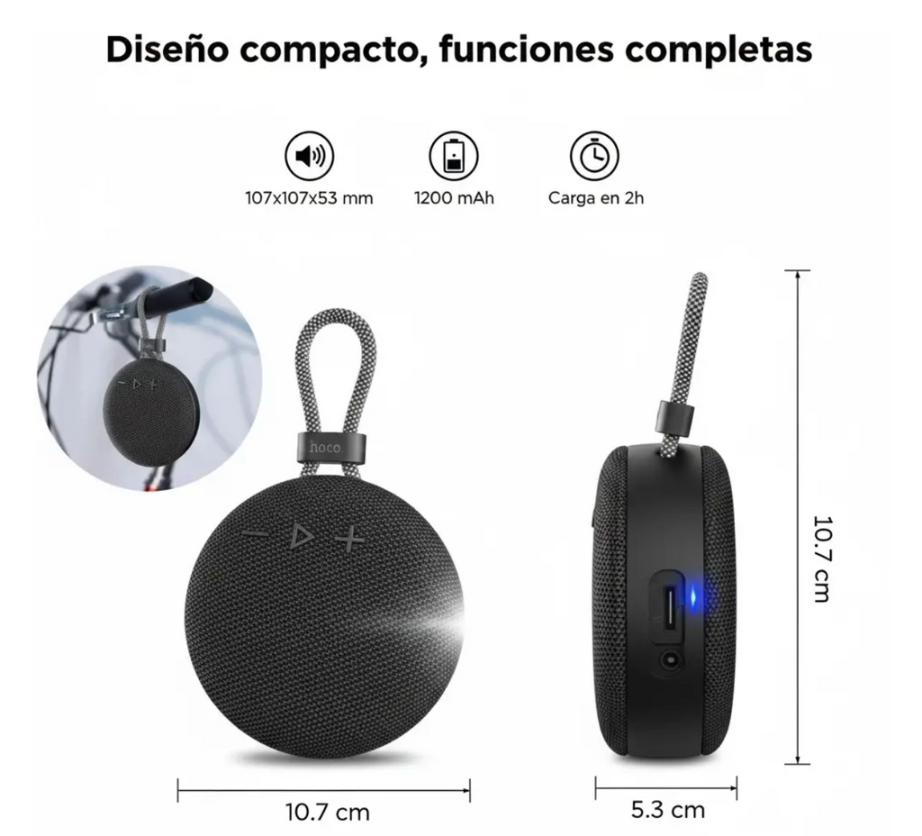 Parlante Bluetooth Hoco BS60 Exploring TWS FM TF Negro