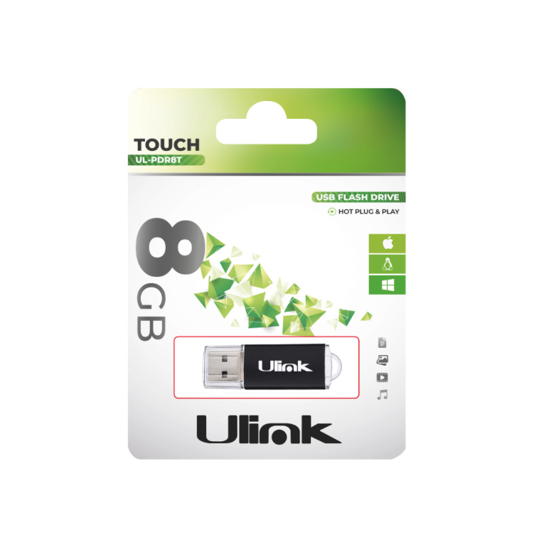 Pendrive Ulink Touch 8GB USB Negro UL-PDR8T