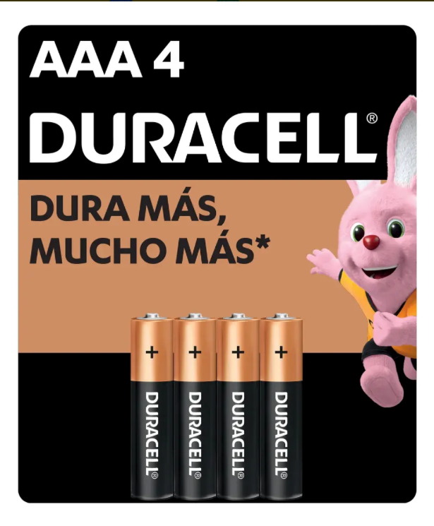 Pilas AAA Duracell Alcalinas Pack 4 Unidades