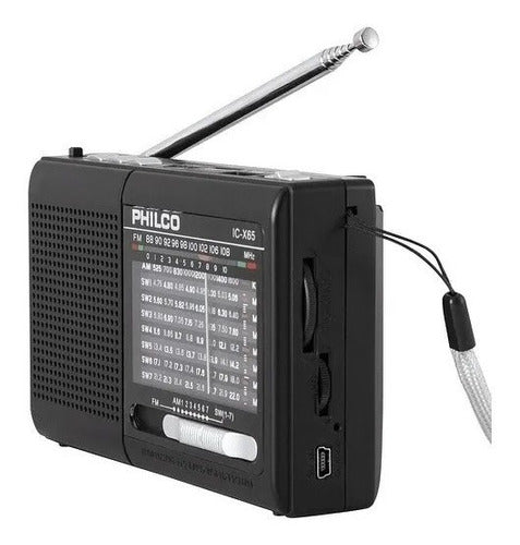 Radio Portátil Philco Bluetooth USB Multibanda Linterna Recargable ICX65