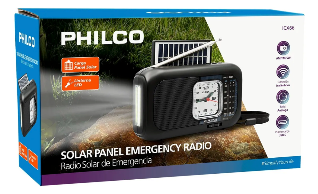Radio Multibanda Philco ICX66 Bluetooth Solar