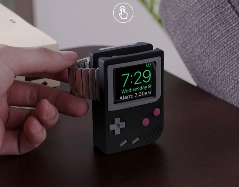 Soporte Dock Para Applewatch Diseño Gameboy Negro