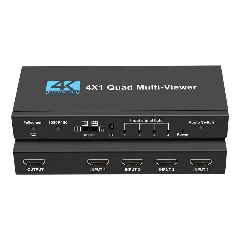 Splitter HDMI 4K 4x1 Multi Pantalla Quad Screen Control Remoto