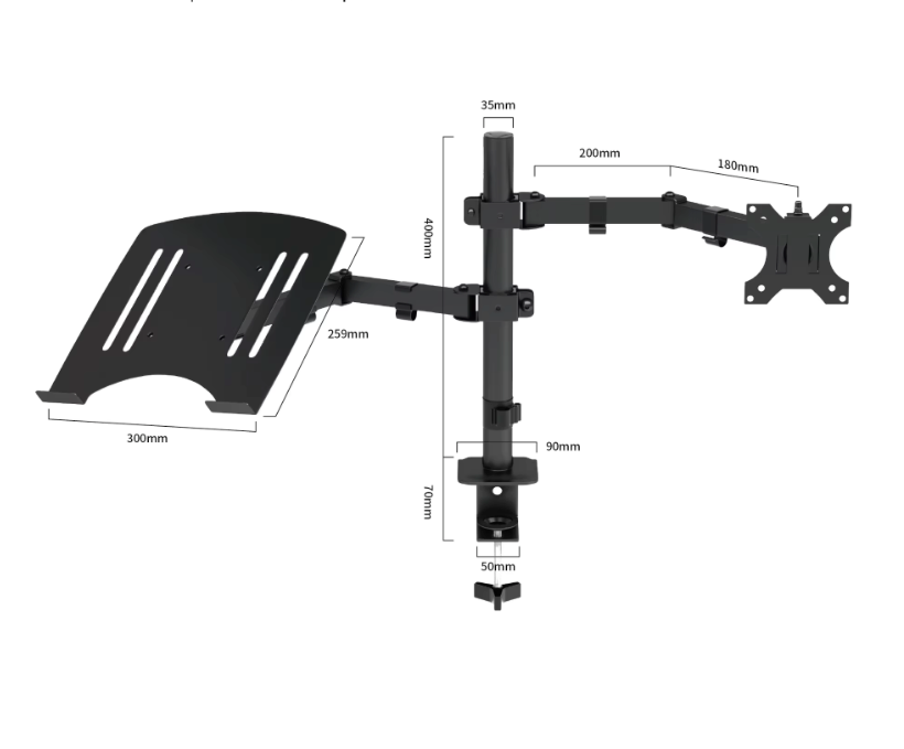Soporte Monitor y Notebook Brazo Articulado Escritorio A017 Goforit