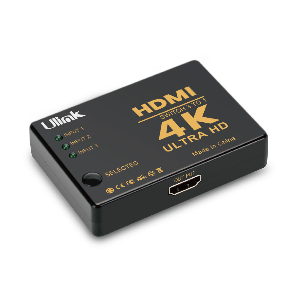 Switch HDMI 4K Ulink 3 Puertos Selector Video UL-VS4K3